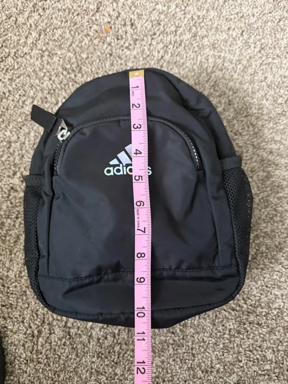 adidas Black Mini Backpack with Holographic Logo - Picture 4 of 8